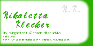 nikoletta klecker business card